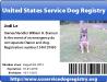 Jodi Le Service Dog registration badge